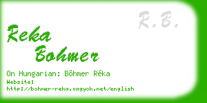 reka bohmer business card